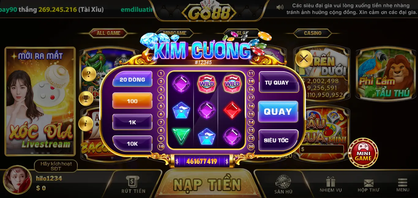 Giới thiệu chi tiết về các game có trong sảnh game Mini tại Go88 đổi thưởng