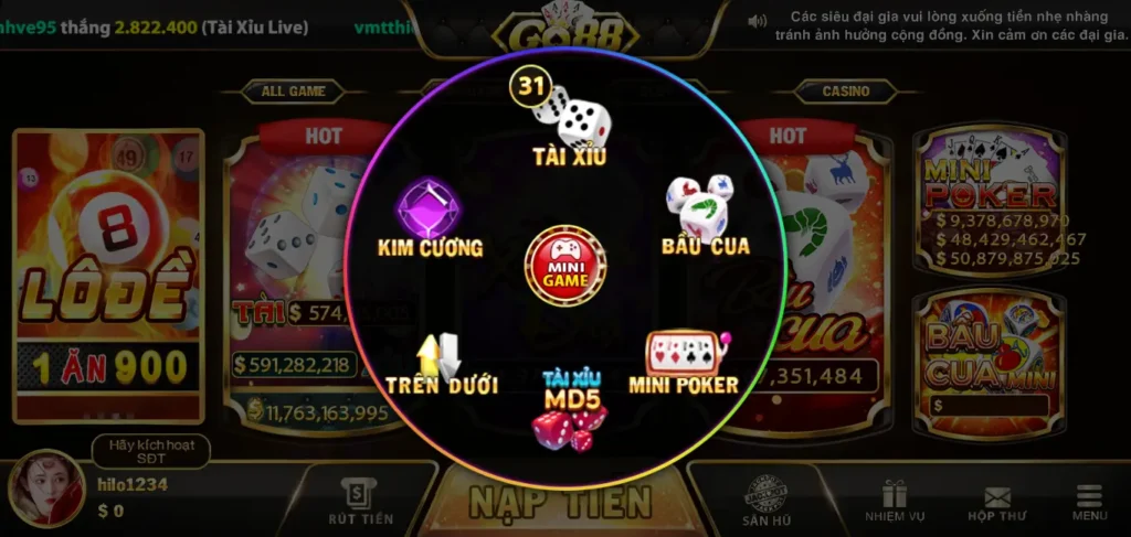 Game Mini cá cược chất lượng tại Go88