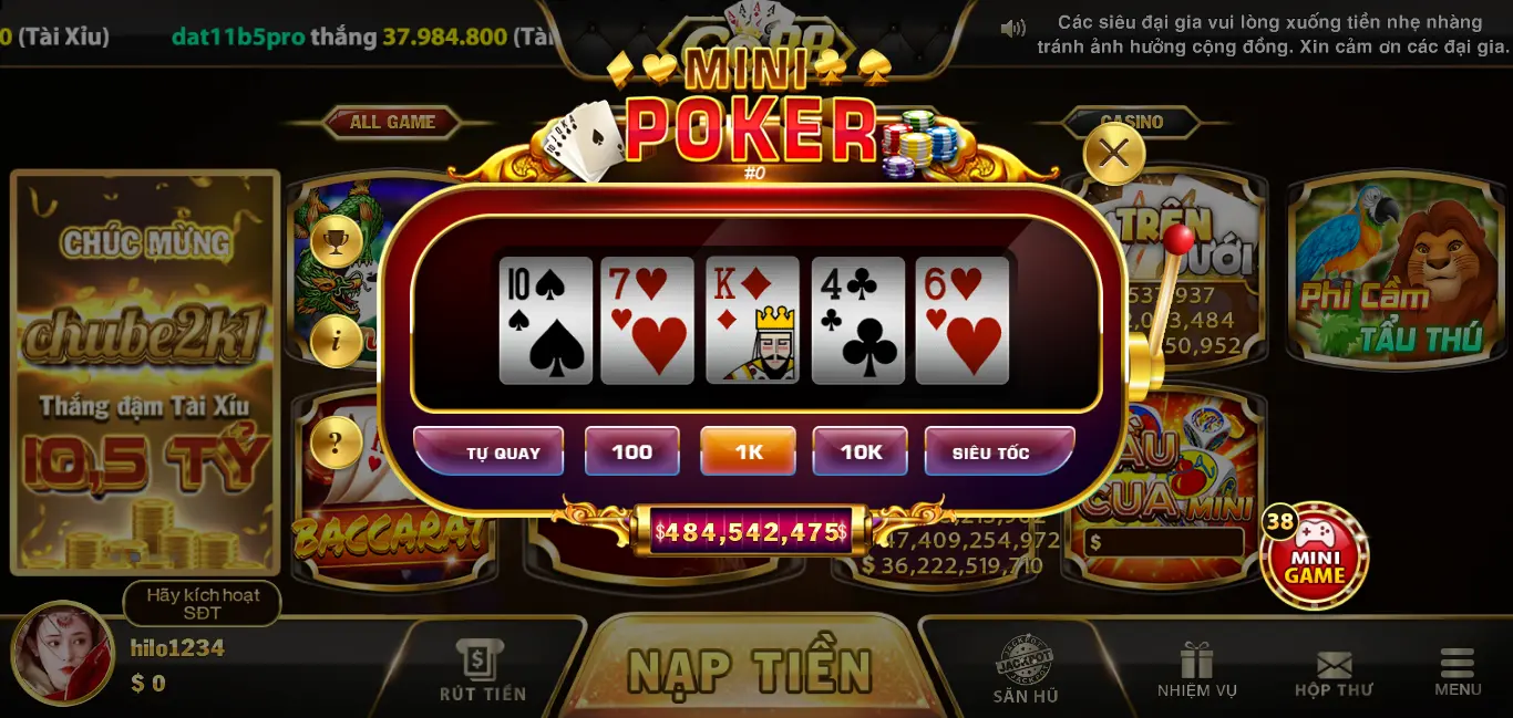 Kinh nghiệm vàng giúp bạn có thể giành chiến thắng trong game Mini Poker Go 88