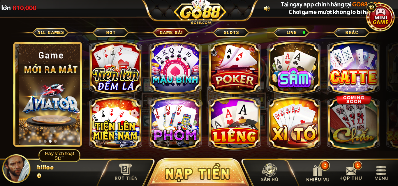 Xì dách Go88 - Game bài cá cược được yêu thích nhất tại Việt Nam