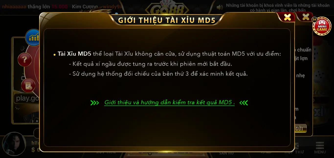 Ưu điểm của game Tài xỉu MD5 so với thể loại Tài xỉu truyền thống tại Go88