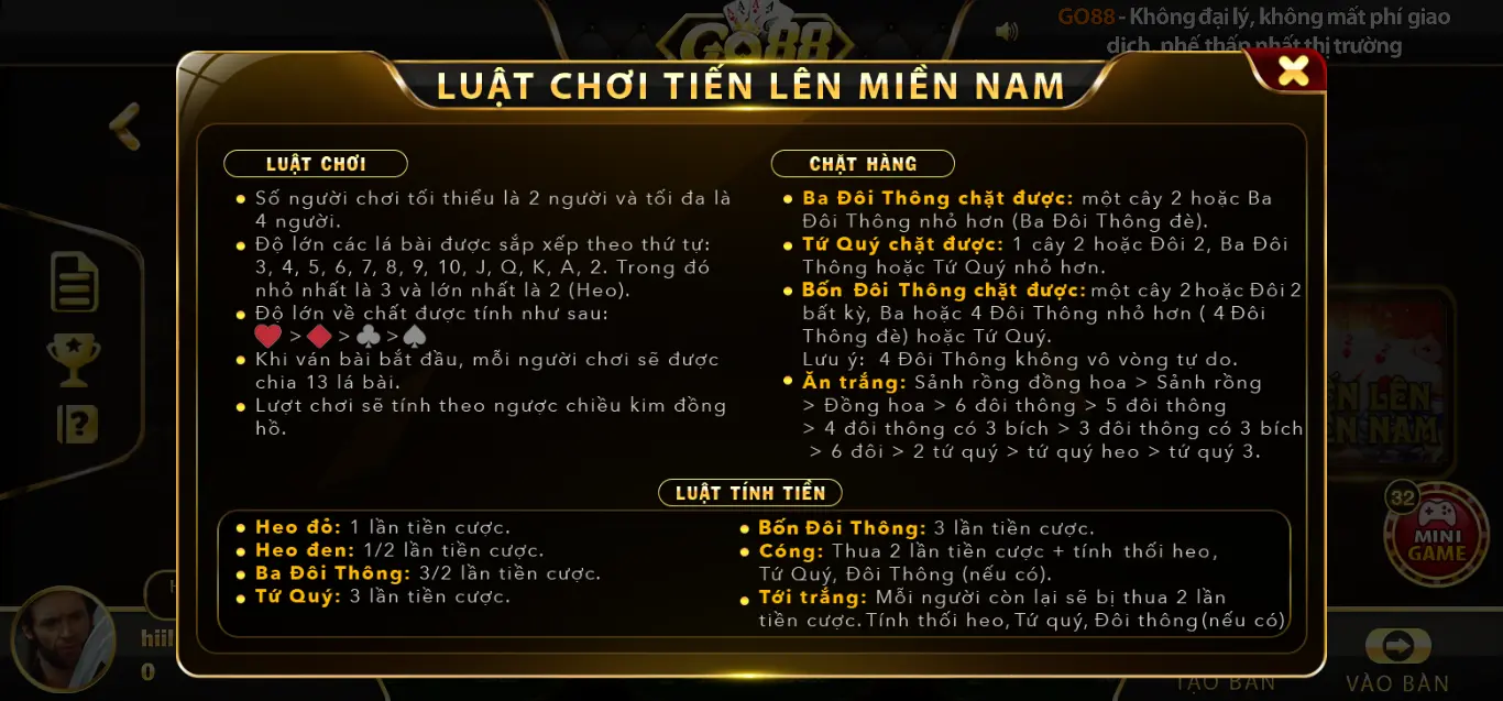 Là thành viên Go 88 bạn đã biết cách chơi Tiến lên miền nam chuẩn chưa?