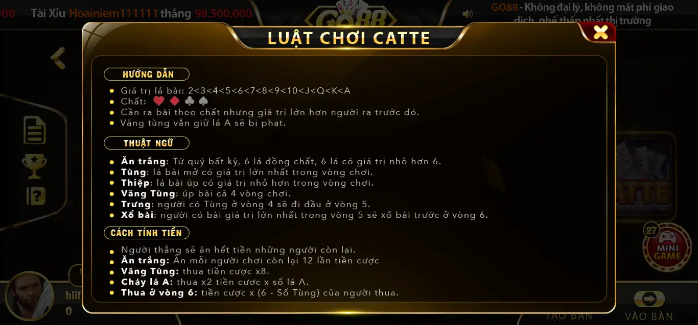 Bài Catte Go88 là bài gì? Cách chơi bài Catte dễ hiểu, nhanh chóng nhất