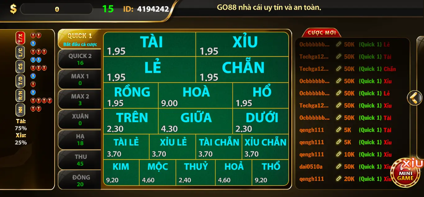 Đỉnh cao game Keno cá cược tại Go88 mà bạn không thể bỏ qua