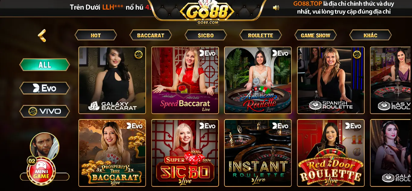 Giới thiệu sảnh game bài Live casino cực đẳng cấp chỉ có tại nhà game Go88